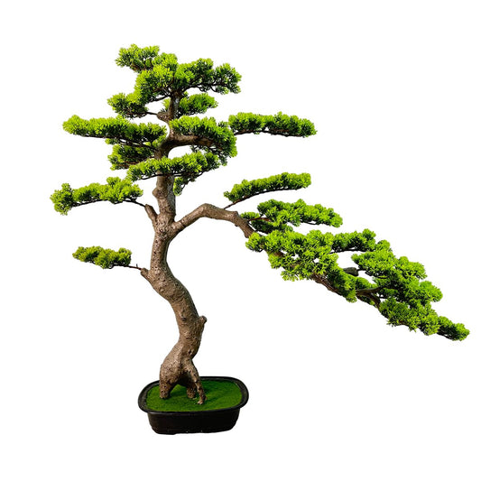VIGGDA 3ft（36in） Artificial Bonsai Tree Juniper Faux Plants Indoor Big Fake Plants Decor with Ceramic Pots for Home Table Office Desk Shelf Bedroom Living Room Decorations (Green)